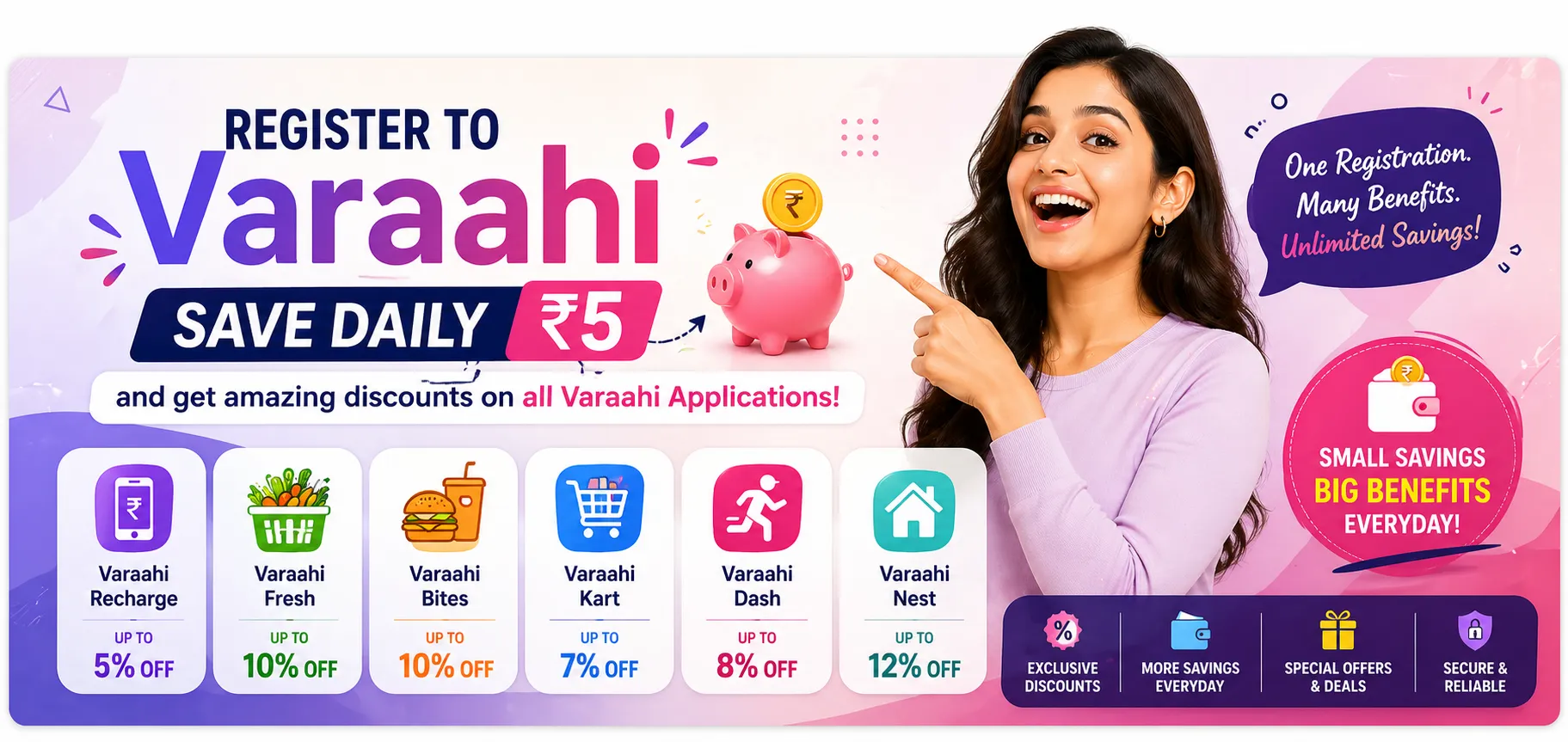 Register to Varaahi - Save Daily ₹5